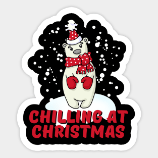 Chilling at Christmas - Polar Bear Sticker
